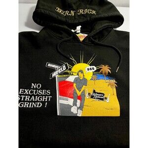 Winners Island  Lifestyle Resort Streetwear Hoodie Black Skater Graphic Mens Med